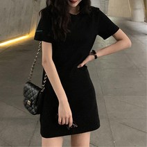 여학생 가성비 심플 반팔 미니원피스 여름휴가 아기엄마