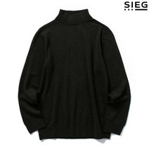 카키멜란지 하프 터틀넥 풀오버 (PDUCX8807)