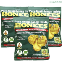 [20개입/개별포장] 허니스 커프 드롭 허니 멘톨 유칼립투스 100g, 3개