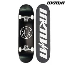 언노운 클레식로고 스텐다드 스케이트보드 80.5cm 31인치 어린이부터 성인까지, UN Classic logo Black