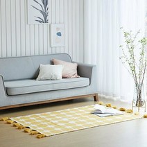 미하임 인도 투웨이 코튼 테슬 러그 사각 특대형