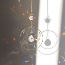 스테인드글라스 썬캐처 아크릴 봄 창문 선물 DIY 태양 드림캐처 인테리어, Q59-5는 길이가 약 30cm이고 무게가 40g입니다