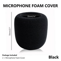 아이돌 마이크 2pcs 커버 프로텍터 교체 헤드셋 핸드 헬드 폼 커버 앞 유리 앞 유리 스폰지 커버, 블랙입니다.