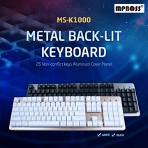 엠피보스 게이밍키보드/MS-K1000/LED/24멀티키/ 키보드 LED키보드 키보드, 쿠팡쪼아유마켓 본상품선택, 쿠팡쪼아유마켓 본상품선택, 쿠팡쪼아유마켓 블랙