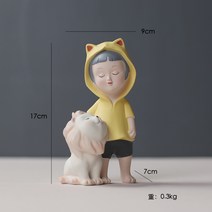 우영우 화내지 않고 바람과 파도를 타고 고래를 치유 작은 장식품, 182006 작은 사자 소녀 장식