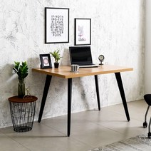 [KT알파쇼핑]1200 블랙인더밴 책상 철제 테이블 K104-812, 01.1200(아카시아)