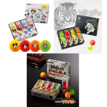 볼빅 비비드 3피스 12구 세트 골프공 칼라 무광 캐릭터 골프볼 홀인원 기념 인쇄 골프 모임 행사 대회 사은품, 뉴비비드12구세트