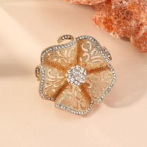 가드링 실반지 백금 유니세프 예물 도금 실버 모이사나이트 물고기반지 대형 솔리드 플라워 링 조절 가능한 레트로 패션 보헤미안 여성용 반지 칵테일 파티 주얼리 선물