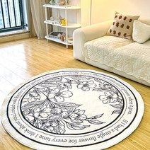FASEN 먼지없는 카페트 침실 사계절 원형 인테리어 러그 거실 카페트