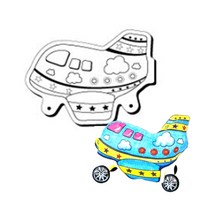 컬러룬 비행기 색칠공부 색칠풍선 1인 바퀴세트포함