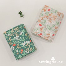 [대폭/린넨코튼] 산뜻한 플라워패턴 린넨원단 멜로니2종 / 커텐 문가림막 원피스 등, 베이지