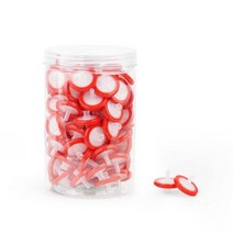 watchget 주사기 필터 PTFE 소수성 멤브레인 25mm 직경 0.22um 모공 사이즈 비멸균 실험실 여과 100개 레드, 레드-0.22um