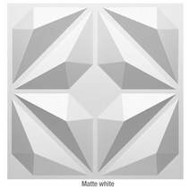 장식 3D 벽 패널 다이아몬드 디자인 비 자체 접착 플라스틱 타일 스티커 거실 욕실 벽지 6 개 30cm, T- (Matte white) 2