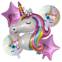 화동풍선 Unicorn Birthday Party Balloons Decor For Wedding Decoration Baby Shower 103712, 5pcs Set D_other