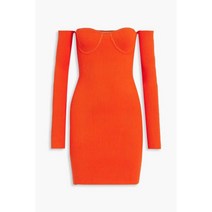 HELMUT LANG 헬무트 랭 Off-the-shoulder ribbed-knit 미니 원피스130350