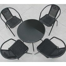정원 커피의자 야외 테이블세트 철제 수영장 발코니, 120cm 직사각형 테이블 + 의자 4개