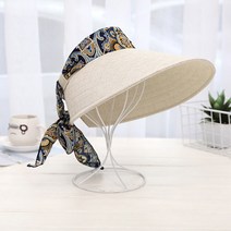 명품 접이식 햇빛 차단모자 챙넓은 태양가리기 선캡 린넨 Beauty Home Life