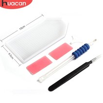 보석십자수도구 보석십자수펜 보석십자수재료 보석십자수케이스 비즈케이스 huacan 다이아몬드 페인팅 도구 키트 액세서리 스테인레스 스틸 핀셋 크리스탈 접착제 플라스틱 트레이 펜