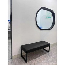 약국 벤치형 소파 거실 병원 매장 등받이없는 긴의자, 가죽 블랙 10cm 쿠션+100x35x42+블랙