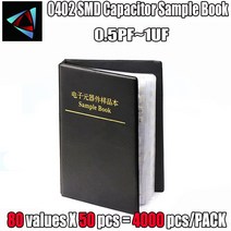 전자책 E북 이북 전자책리더기 EBOOK 0402 SMD 커패시터 샘플 북 80ValuesX50Pcs = 4000Pcs 0.5PF ~ 1UF 모음 키트 팩