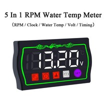 rpm RPM 측정기 틈새게이지 회전수 회전계 타코미터 비접촉 게이지 레이저 범영 속도계, 5 in 1 수온