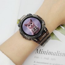 와니즈 갤럭시워치4/5 호환 투명 일체형 스트랩, 블랙, 40mm