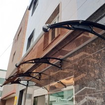 캐노픽스 1000 X 3500 차고 비가림시설 옥상 어닝 창문 차양막 차양막설치 비가림시설, 브라운 렉산 검정 브라켓 실버 바