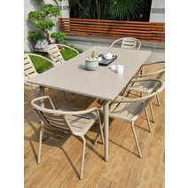 야외바베큐장 테라스 모의 야외 테이블과 의자 안뜰 식탁 정원 유리 탄소강 외부, [35] 2112070 탄소강 긴 테이블