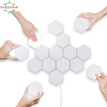 led 관세음보살 석가모니 불상 터치 센서 민감한 조명 육각형 분위기 양자 벽 램프 110 개 침실용 크리에이티브 장식 LED 야간, Cold white+3 PCS No Adapter