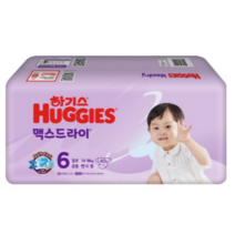 하기스 NEW 맥스드라이 점보 밴드형 남여공용 6단계(14~19kg), 1600매, 0   6 step (14~19kg) / 공용 점보