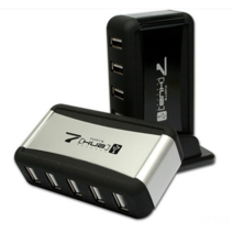 DFMEI USB 허브 7 허브 1 드래그 및 7 개의베이스 허브 세미퍼 7 포트 허브 허브 전원 공급 장치, 블랙 (미국 표준)
