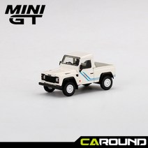 미니지티(338) 1대64 랜드로버 디펜더 90 픽업트럭 - 화이트, LHD(좌핸들), 차량 ＋ AC15 카 하울러 트레일러 (할인상품)