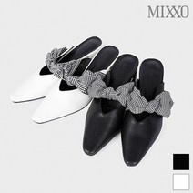 미쏘 미쏘 체크리본힐 뮬(6cm)_MIAAP981SG