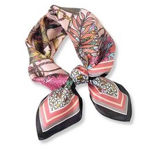 PoeticEHome 순수 멀베리 실크 스퀘어 스카프 68.6cm x 여성용 네커치프 헤드스카프 선물 포장 C1 - 치자나무 블루밍545577