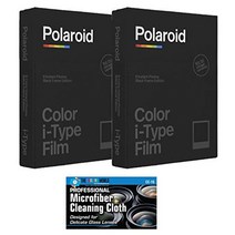 필름카메라 impossiblepolaroid color 광택 인스턴트 필름 블랙 프레임 에디션 polaroid i타입 onestep2 카메라용 2개 팩 중고