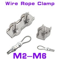 M2-M6 스테인리스 스틸 심플렉스 1/2 포스트 볼트 클립 와이어 로프 케이블 클램프 캘리퍼 심플 그립 2-5, 07 duplex-M4  2pcs