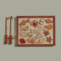 [숲소리] 낚시놀이 퍼즐액자세트 원목 장난감 아기 교구 선물 36개월이상, 1) 단품