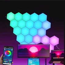아크릴무드등 터치 센서 LED 야간 조명 민감한 육각형 양자 램프 모듈식 육각형 창의적인 장식 벽 1-24 PCs, 69.No Touch APP Control - 24 P