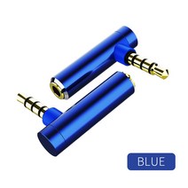 3.5mm L 모양 오디오 어댑터 3.5 잭 남성-여성 90 도 변환기 Aux 스피커 케이블 헤드폰 자동차, 02 Blue