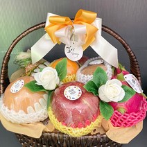 고품격 과일 바구니-정성모아 과일바구니/병문안/출산/생신/생일/진급 축하선물/크리스마스 선물, 감사합니다 리본