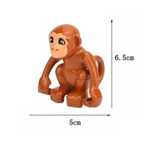 빅사이즈 빌딩 블록 농장 동물 고양이 개 돼지 토끼 모델 액세서리 호환 벽돌 조립 교육 완구 선물, 20 brown monkey