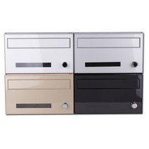 고급 다세대 우편함 아파트 빌라 벽걸이 우체통 / 플랫400, 실버-손잡이형, 80mm, 좌측