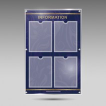 서아기획 아크릴 4구 포켓(2 x 2배열) 게시판, 시안 9번