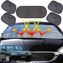 아반떼XD 차량용햇빛가리개 6종세트 차박커튼, 앞창내부장착6종세트