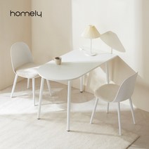 [무료배송+방문설치] 홈리 심플리 화이트 반원 타원형 테이블 800 식탁세트, 2. 반원 의자 (MD00022)
