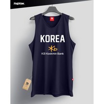 더림 코리아 농구 유니폼 민소매 나시 트레이닝 국대 대한민국 네이비