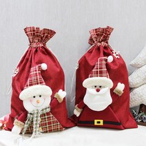 BUyuS레드 선물 크리스마스 XPG-319 눈사람 컬러 산타 주머니 초대형 가방 2종굿딜 브이숍, XPG-319 산타