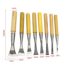 끌 목공 공구 1PCS 나무 조각 치즐 플랫 블레이드 경재 손잡이 단조 칼 목공 취미 미술 공예 만들기 도구, 06 30MM