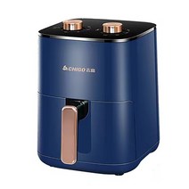 지고 에어프라이어 다용도 냄비 대용량 5/6L, 진한 파란색 5L 더블 버튼