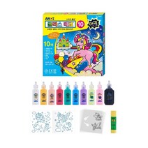 집콕 창의미술 10색 야광 유니콘 글라스데코 홈스쿨 키트 색감각 캐릭터 손사용 선물